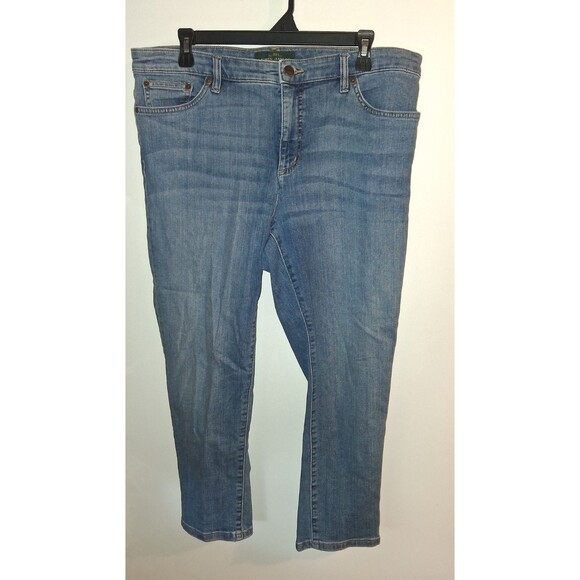 Lauren Ralph Lauren Medium Denim Crop Skinny Jeans Sz 14 - Picture 1 of 2